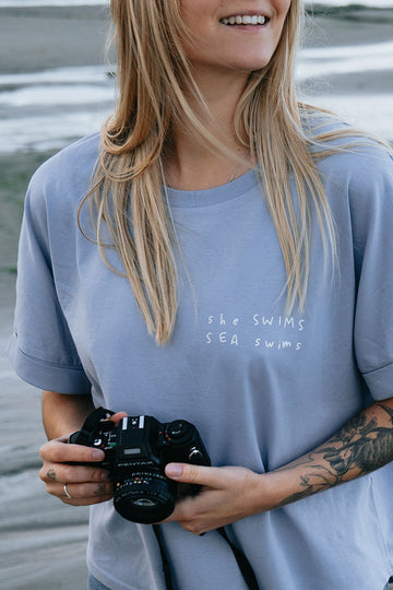 She Swims T-Shirt - Blue